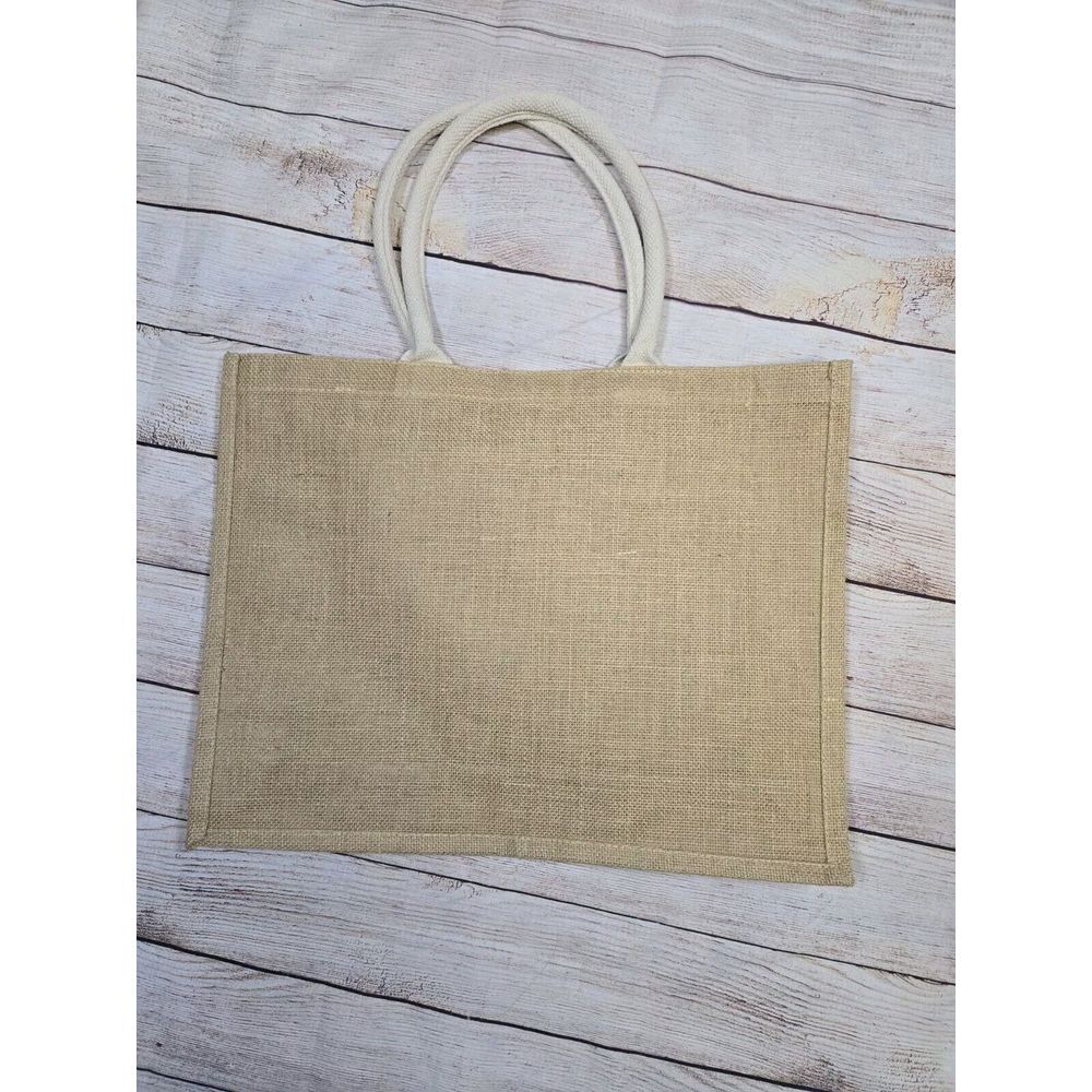 Bride Burlap tote bag‎ closure canvas handle - Picture 9 of 10